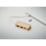 Bambusz 3 portos USB hub